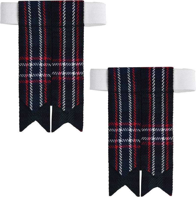 Allsafe Traders Store Scottish Tartan Kilt Flashes with Elastic Adjusters - Image 1